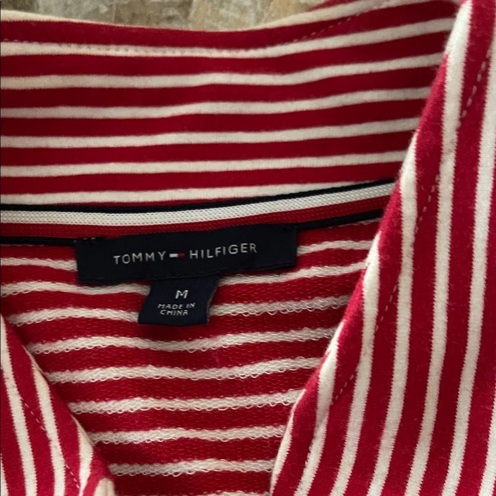 Striped Red and White Women's Jacket - Picture 4 of 5